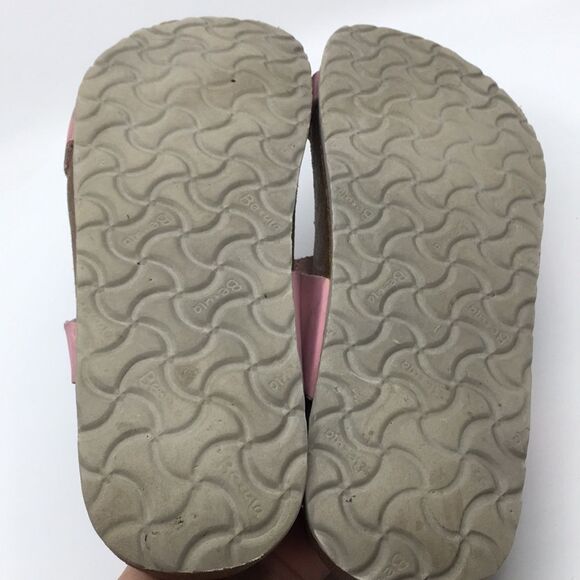 Betula By Birkenstock Pink Suede Floral Laser Cut Sandals EU 42 Narrow Width - Picture 13 of 16